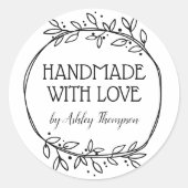 Stilvolle Grünanlage handgefertigt mit Liebe Runder Aufkleber (Vorderseite)