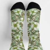 Stilvolle grüne Blume Socken (Oben)