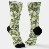 Stilvolle grüne Blume Socken (Gewinkelt)