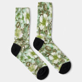 Stilvolle grüne Blume Socken (Rechts)