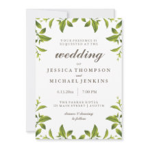 Stilvolle grüne botanische Blätter Hochzeit