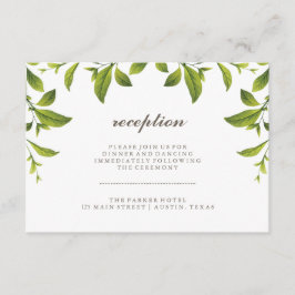 Stilvolle grüne botanische Blätter Hochzeitsempfan Begleitkarte