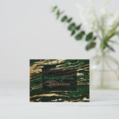 Stilvolle grüne goldene Abstrakte Marmor Visitenkarte (Stehend Vorderseite)