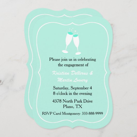 Stilvolle, grüne Lobby Einladung (Vorne/Hinten)