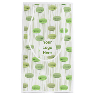 Stilvolle grüne Macarons Konditorei personalisiert Kleine Geschenktüte