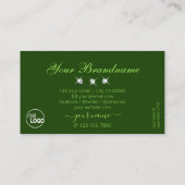 Stilvolle grüne Marmor-Diamanten mit Logo Visitenkarte (Rückseite)