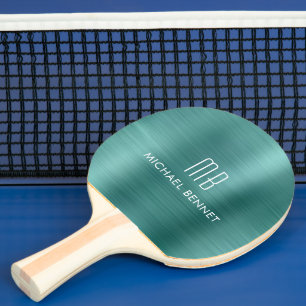 Stilvolle grüne Metallic Mit Monogramm Tischtennis Schläger