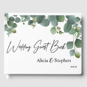 Stilvolle Grüne Moderne Hochzeitsgärten Gästebuch (Vorderseite)