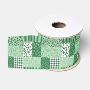 Stilvolle grüne Shamrock-Faux-Patchwork-Band Ripsband