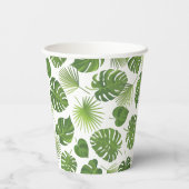 Stilvolle grüne tropische Blätter Muster Geburtsta Pappbecher (Rückseite)