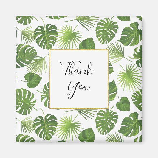 Stilvolle grüne tropische Blätter Muster Vielen Da Magnet (Vorne)