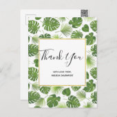 Stilvolle grüne tropische Blätter Muster Vielen Da Postkarte (Vorne/Hinten)