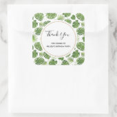 Stilvolle grüne tropische Blätter Muster Vielen Da Quadratischer Aufkleber (Tasche)