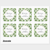 Stilvolle grüne tropische Blätter Muster Vielen Da Quadratischer Aufkleber (Blatt)