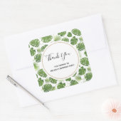 Stilvolle grüne tropische Blätter Muster Vielen Da Quadratischer Aufkleber (Umschlag)