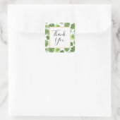 Stilvolle grüne tropische Blätter Muster Vielen Da Quadratischer Aufkleber (Tasche)