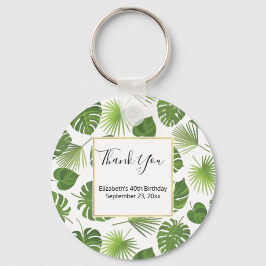 Stilvolle grüne tropische Blätter Muster Vielen Da Schlüsselanhänger (Vorderseite)