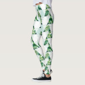 Stilvolle, grüne tropische Dreiecke Geometrie Leggings (Links)
