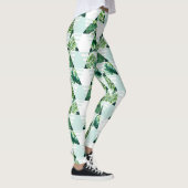 Stilvolle, grüne tropische Dreiecke Geometrie Leggings (Rechts)