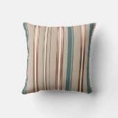 Stilvolle grüne und beige Streifen mit Metallic-Ak Kissen (Rückseite)