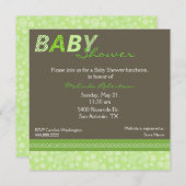 Stilvolle grüne und braune Babydusche Einladung (Vorne/Hinten)