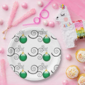 Stilvolle Grüne Weihnachtsschmuckmuster Pappteller (Party)