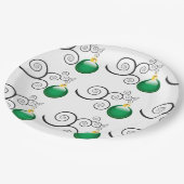 Stilvolle Grüne Weihnachtsschmuckmuster Pappteller (Schrägansicht)