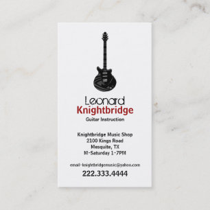 Stilvolle Guitar Business Card Visitenkarte