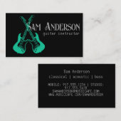 Stilvolle Guitar Calling Card Telefonnummerkarte (Vorne/Hinten)