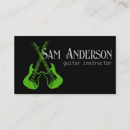 Stilvolle Guitar Calling Card Telefonnummerkarte (Vorderseite)