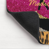 Stilvolle, gürtelfarbene Rosa-glänzende Monografie Mousepad (Ecke)