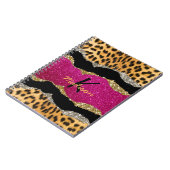 Stilvolle, gürtelfarbene Rosa-glänzende Monografie Notizblock (Linke Seite)