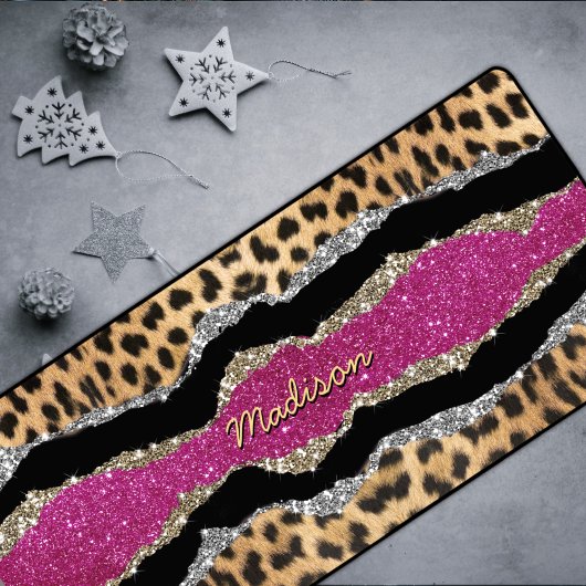 Stilvolle, gürtelfarbene Rosa-glänzende Monografie Schreibtischunterlage