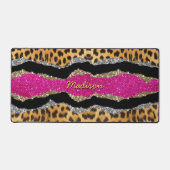 Stilvolle, gürtelfarbene Rosa-glänzende Monografie Schreibtischunterlage (Vorderseite)