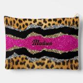 Stilvolle, gürtelfarbene Rosa-glänzende Monografie Zubehörtasche (Rückseite)