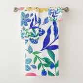 Stilvolle, gürtelrosa Blume handlackieren Badhandtuch Set (Insitu)