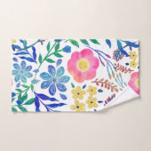 Stilvolle, gürtelrosa Blume handlackieren Badhandtuch Set (Handtuch)