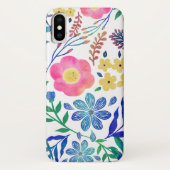 Stilvolle, gürtelrosa Blume handlackieren Case-Mate iPhone Hülle (Rückseite)