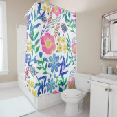 Stilvolle, gürtelrosa Blume handlackieren Duschvorhang (Beispiel)