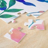 Stilvolle, gürtelrosa Blume handlackieren Puzzle (Seite)