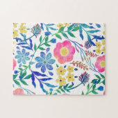 Stilvolle, gürtelrosa Blume handlackieren Puzzle (Horizontal)