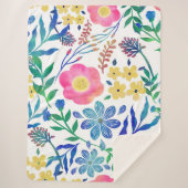 Stilvolle, gürtelrosa Blume handlackieren Sherpadecke (Vorderseite)