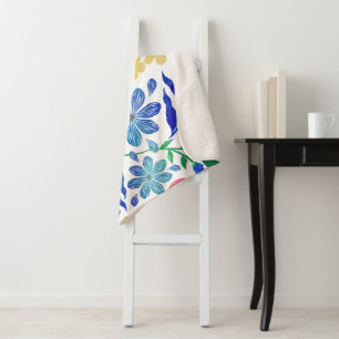 Stilvolle, gürtelrosa Blume handlackieren Sherpadecke