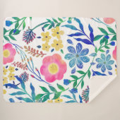 Stilvolle, gürtelrosa Blume handlackieren Sherpadecke (Vorderseite (Horizontal))