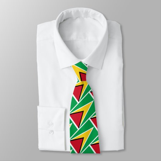 Stilvolle GUYANA FLAG Monogram Scripting Krawatte (Gebunden)