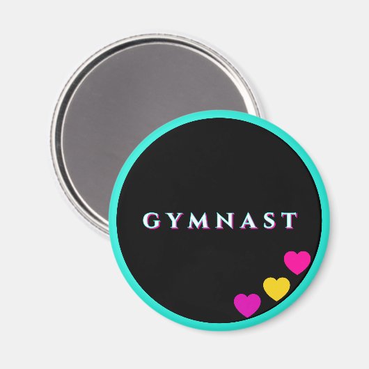 Stilvolle Gymnast Black Aquamarin Magnet (Vorderseite/Rückseite)
