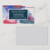 Stilvolle Haar- und Make-up Aquarell Blumengeschäf Visitenkarte (Vorne/Hinten)