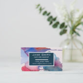 Stilvolle Haar- und Make-up Aquarell Blumengeschäf Visitenkarte (Stehend Vorderseite)