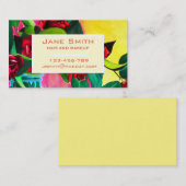 Stilvolle Haar- und Make-up Aquarell Blumengeschäf Visitenkarte (Vorne/Hinten)