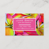 Stilvolle Haar- und Make-up Aquarell Blumengeschäf Visitenkarte (Vorderseite)